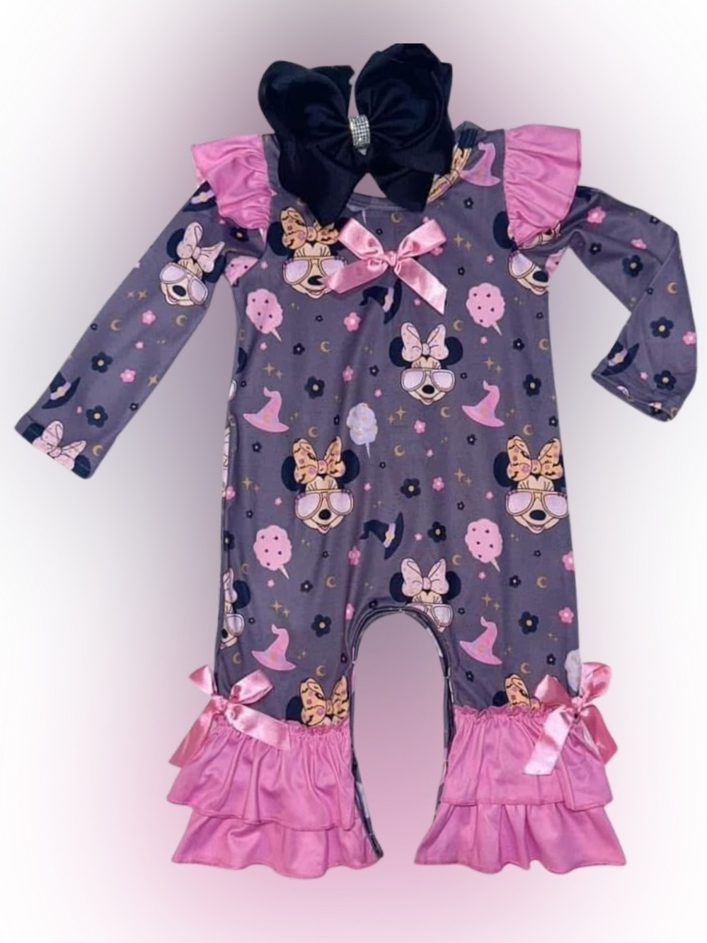 NEW Girls Boutique Minnie Mouse Halloween Baby Romper Outfit Multiple Sizes